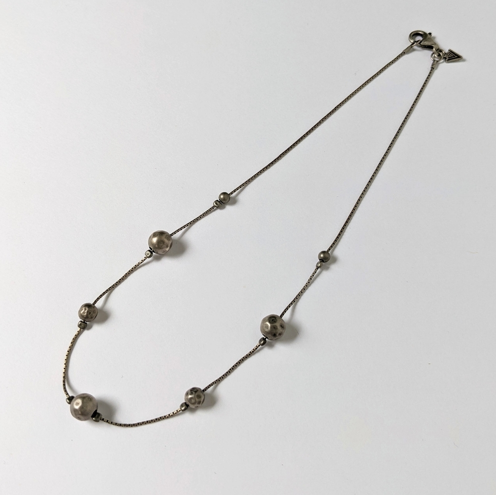Silpada Oxidized Sterling Silver Necklace With Hammered Beads